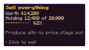 The Sell everything button's tooltip, in the chosen palette.